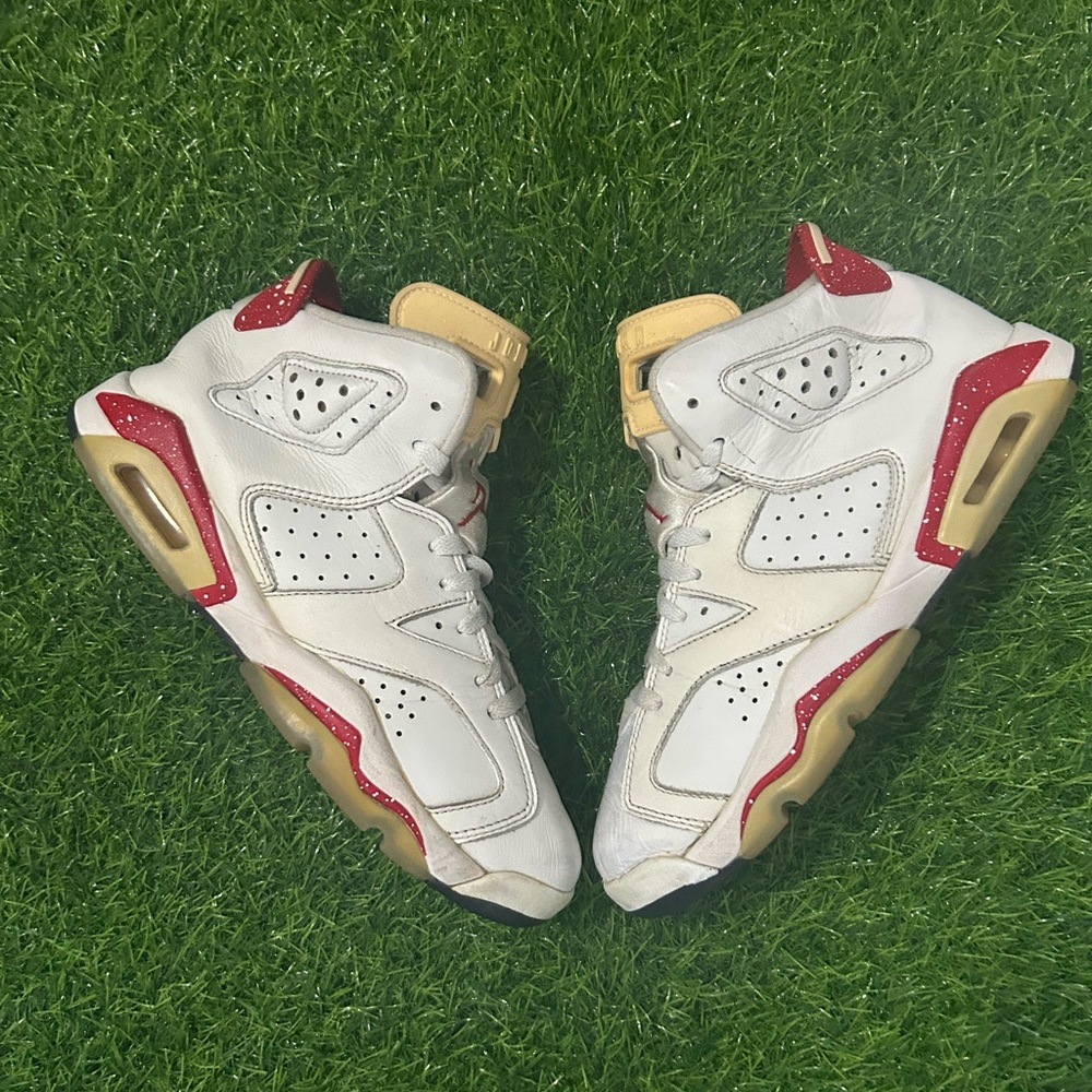 Air Jordan 6 Red Oreo Size 7Y GS White Red Used No Box